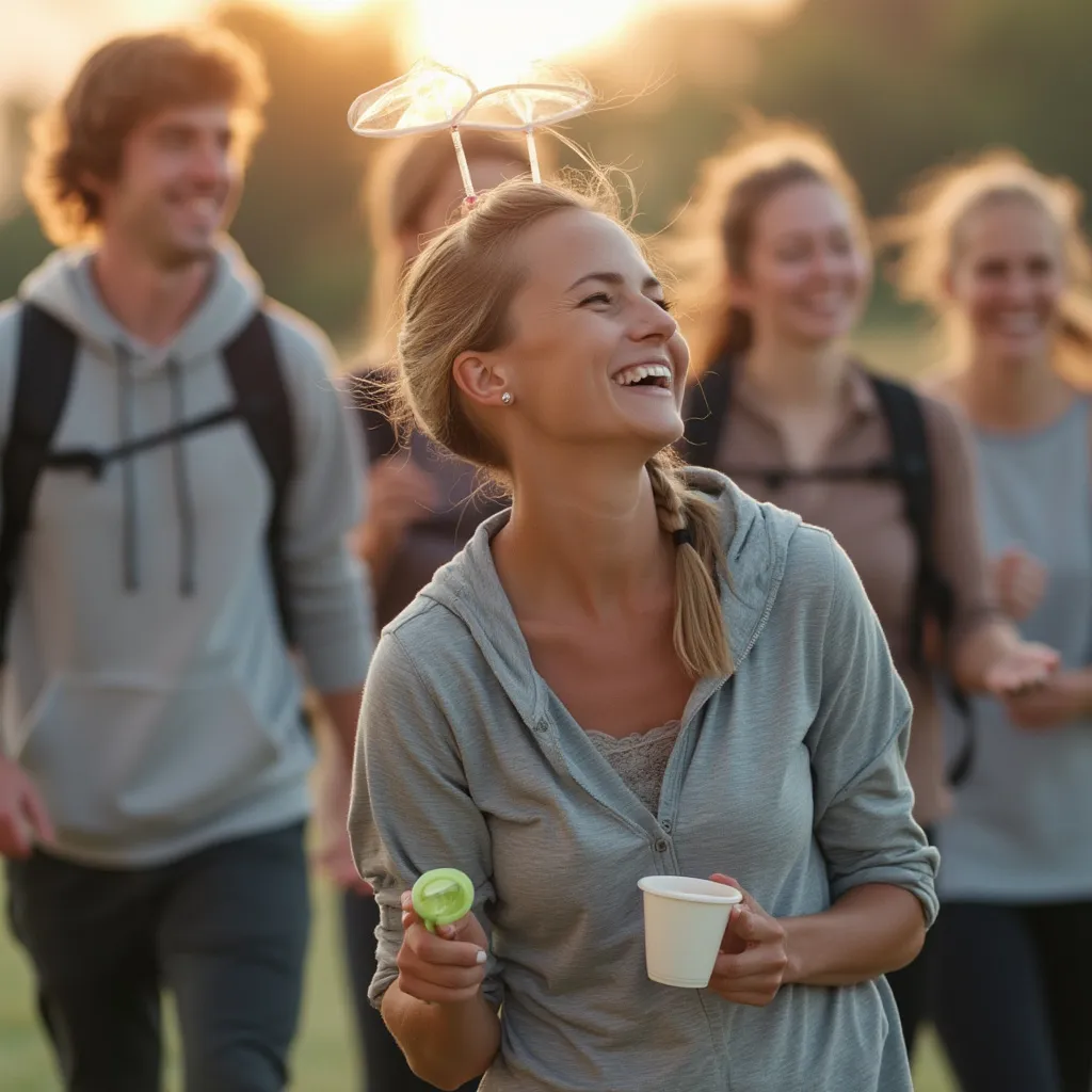 Grupo de amigos a fazer exercício ao ar livre